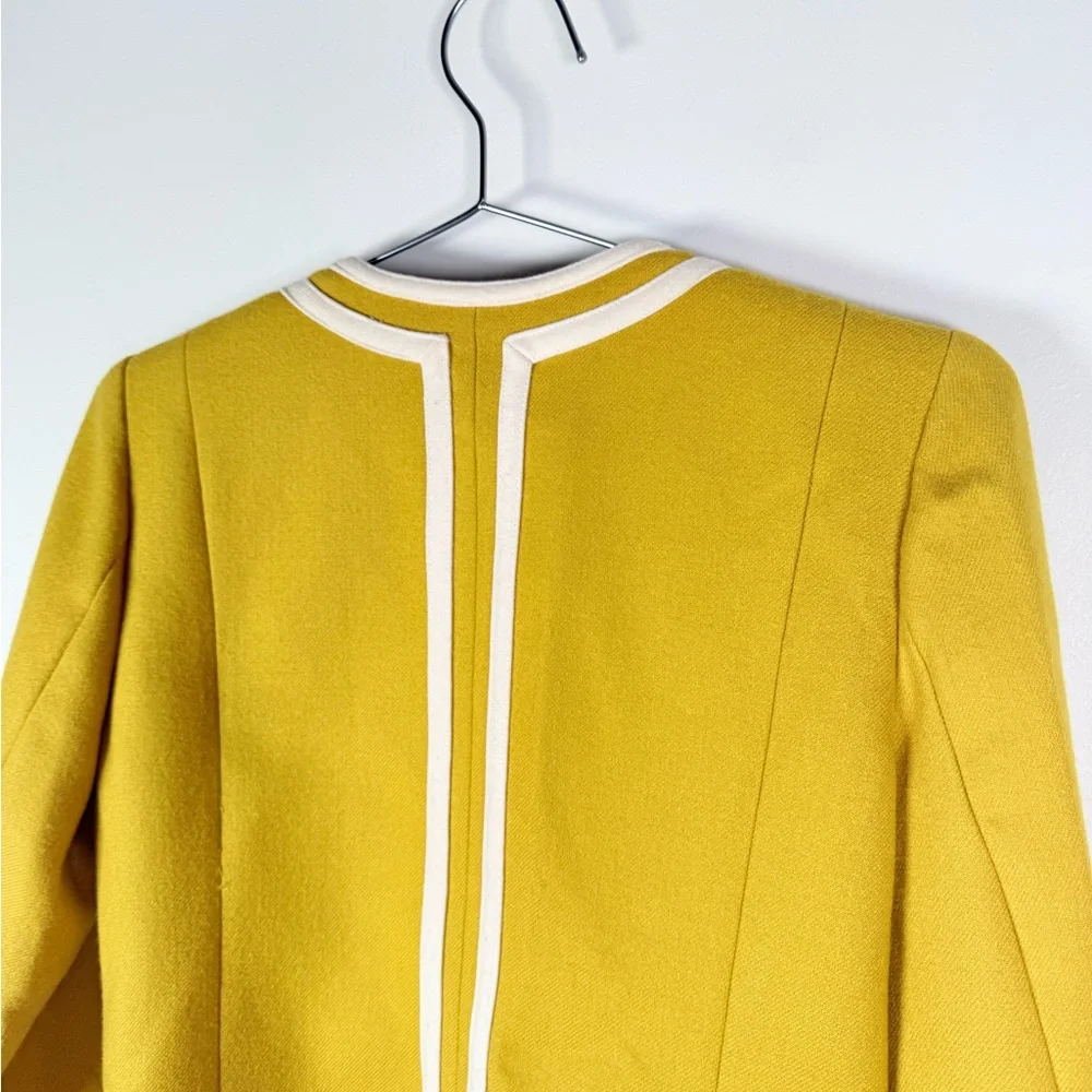 J.Crew Mustard Yellow Wool Trimmed Button Jacket - Picture 4 of 9